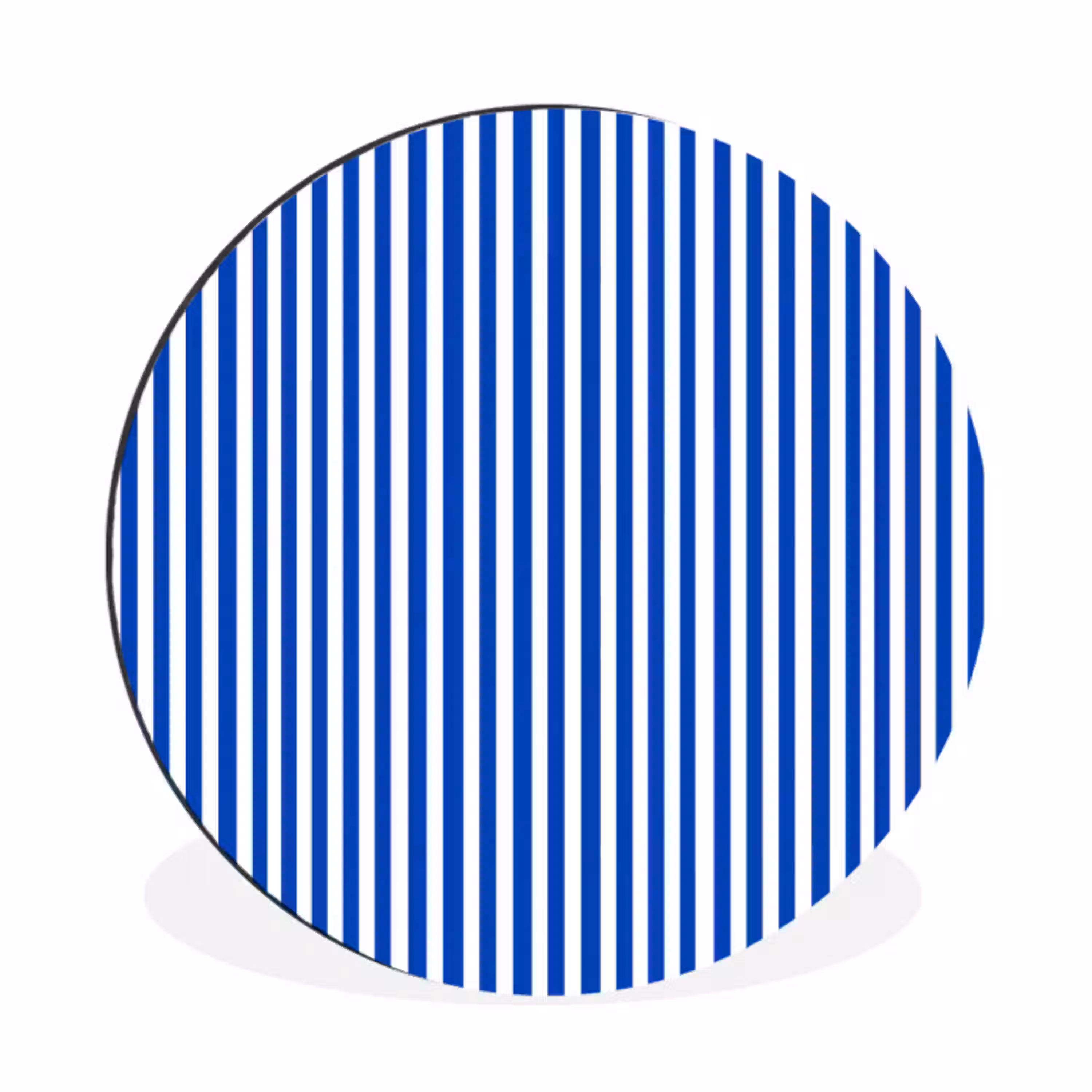 Klassiek - Strepen - Blauw Wandcirkel aluminium klein 190 -3d