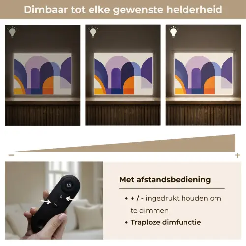Vormen - Abstract - Grafisch - Oranje Light Box met batterij (Wandlamp) middel -USP_dimbaarNL