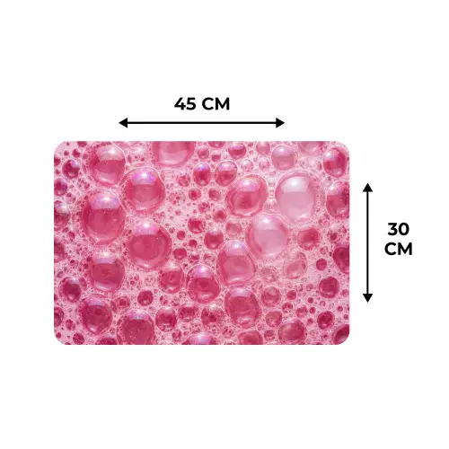 Roze - Schuim - Bubbels Placemat vinyl groot -specs