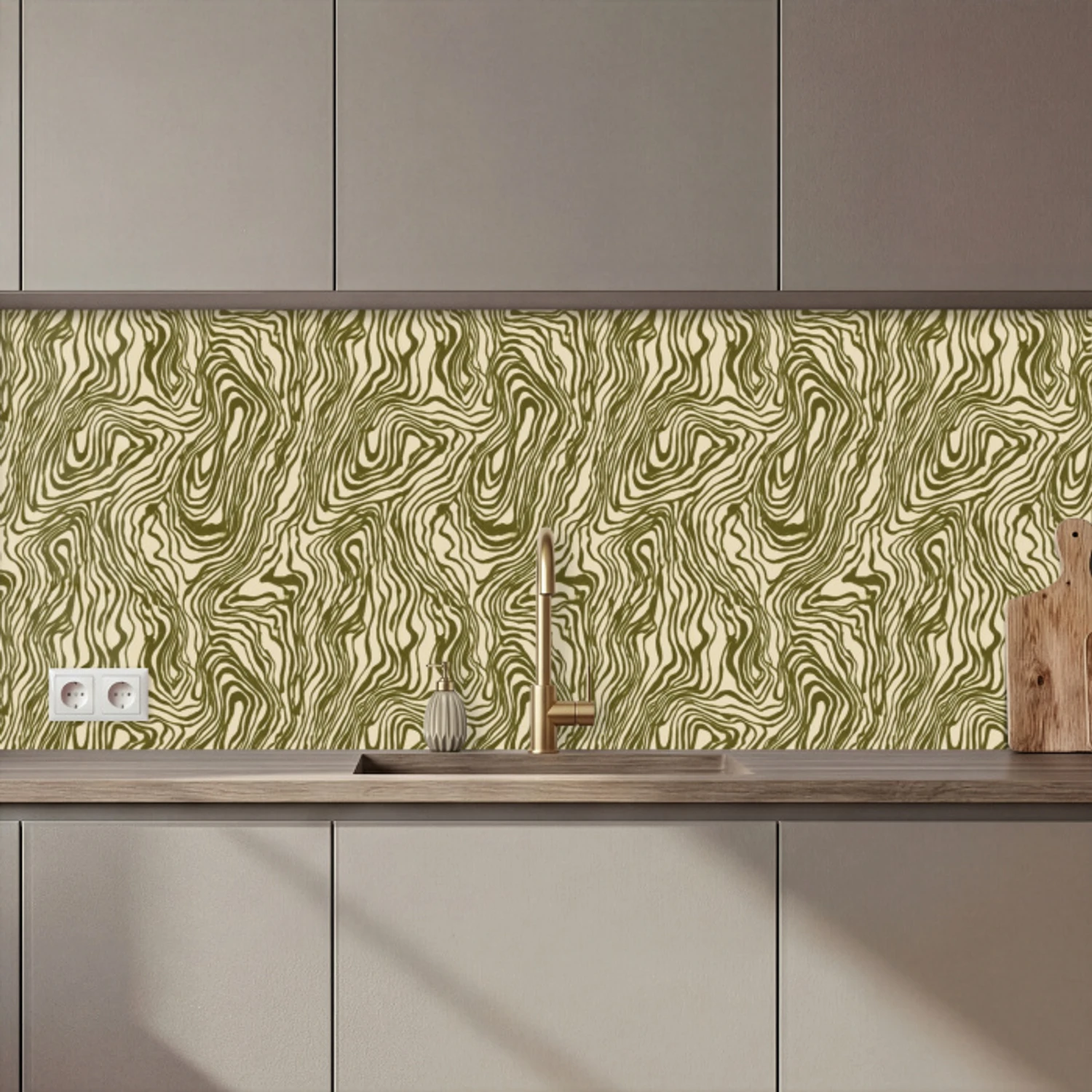 Abstract - Marmer - Groen keuken achterwand 2 middel 871 zz_3dshopping