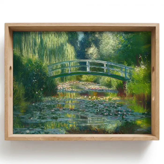 Brug - Hout - Vijver - Waterlelies Dienblad Rechthoek middel -z3d_shopping