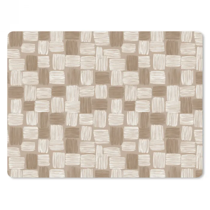 Blok - Patroon - Bruin muismat rubber klein 262 -3d