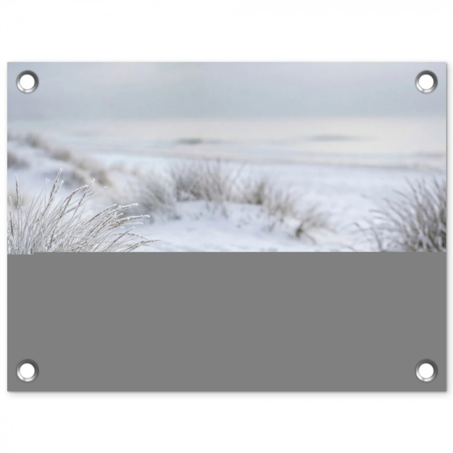 Duinen - Sneeuw - Strand - Winter - Serene tuinposter los doek klein -3d