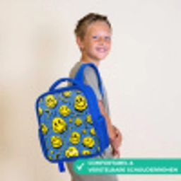 Smiley - Geel - Blauw Kinderrugzak - Blauw middel -sfeer3_NL