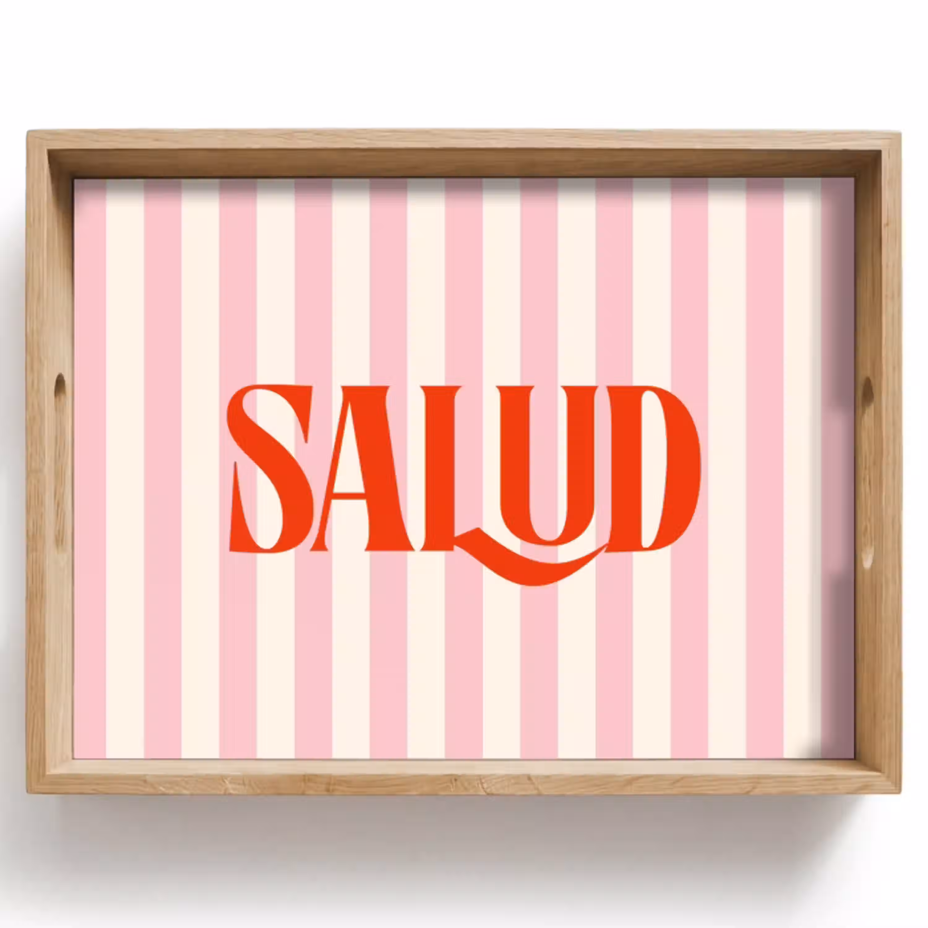 Zachtroze - Rood - Strepen - Salud Dienblad Rechthoek middel -z3d_shopping