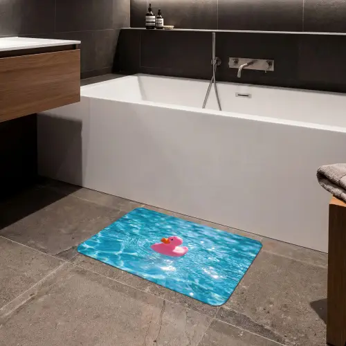 Badeend - Dobberend - Roze Badmat klein -sfeer3