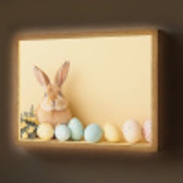 Eieren -  Konijn - Pasteltinten Light Box met batterij (Wandlamp) middel -z3d_website