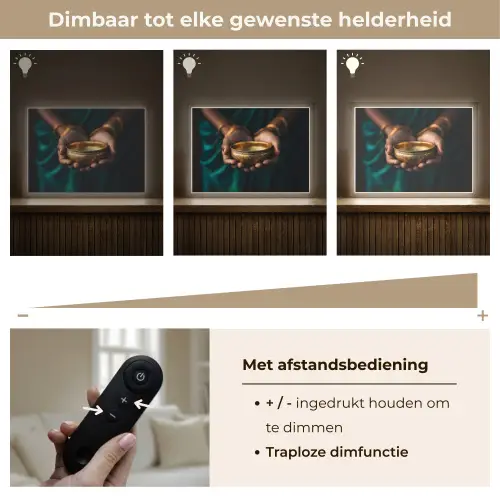 Goud - Kom - Blauw Light Box met batterij (Wandlamp) middel -USP_dimbaarNL
