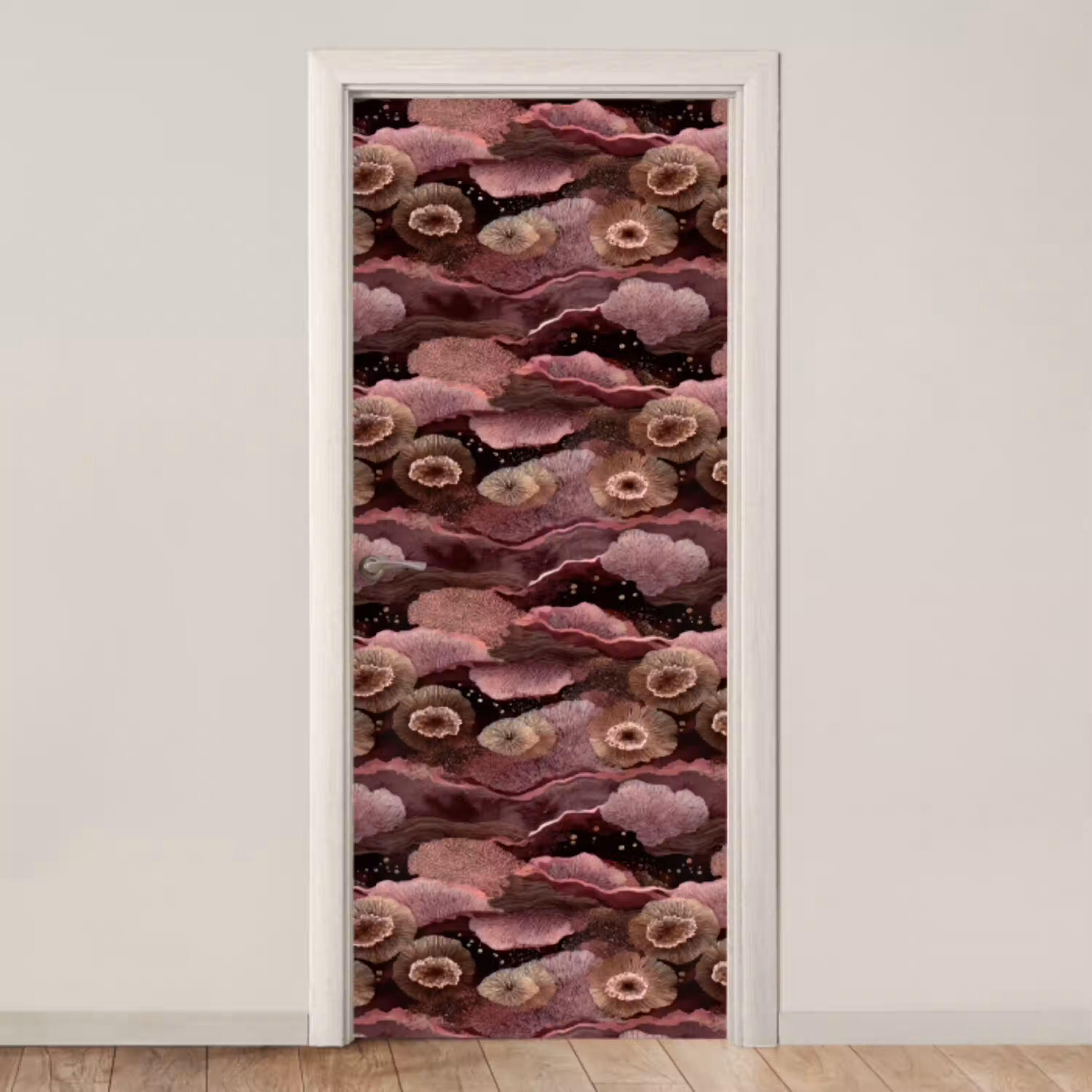 Koraal - Organisch - Roze deurposter klein 289 -3d_beige
