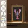 Kreeft - Paars - Roze - Zwart - Stippen - Lila Light Box met kabel (Tafellamp) klein -USP_NL