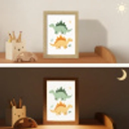 Sterren - Stegosaurussen - Blaadjes - Groen Light Box met kabel klein -sfeer3_kind