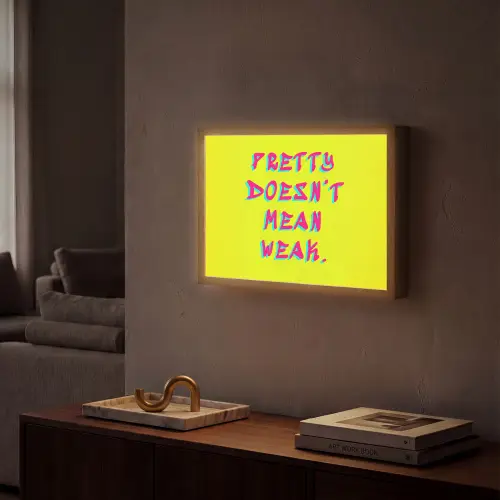 Quote - Minimalistisch - Kleurrijk Light Box met batterij (Wandlamp) middel -sfeer1