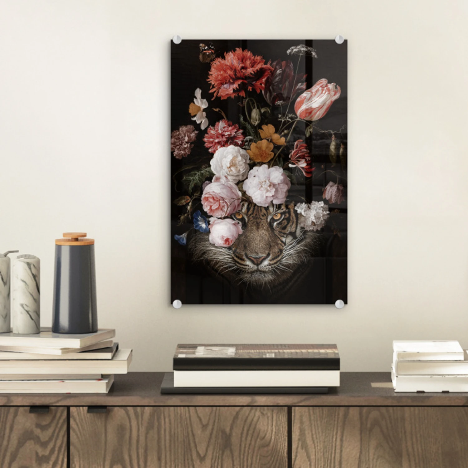 Bloemen - Jan Davidsz de Heem - Tijger - Schilderij - Stilleven - Oude meesters plexiglas 5mm klein -sfeer1
