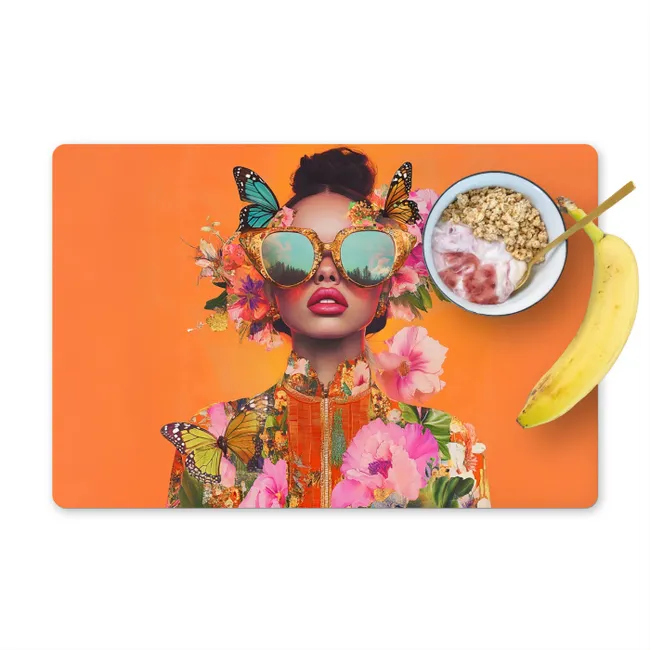 Placemat - 6 stuks - Vlinders - Vrouw - Zonnebril - Kleurrijk
