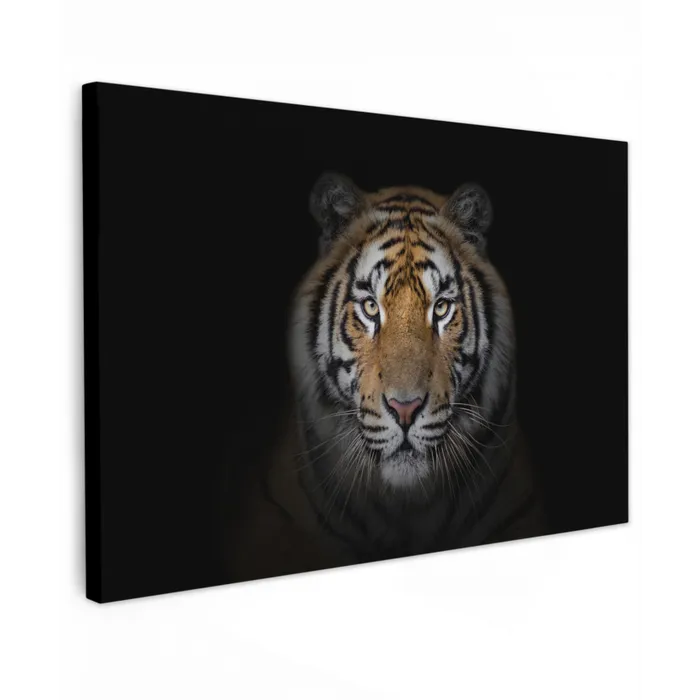 Tijger - Wilde dieren - Portret - Zwart - Dieren canvas 2cm klein -z3d