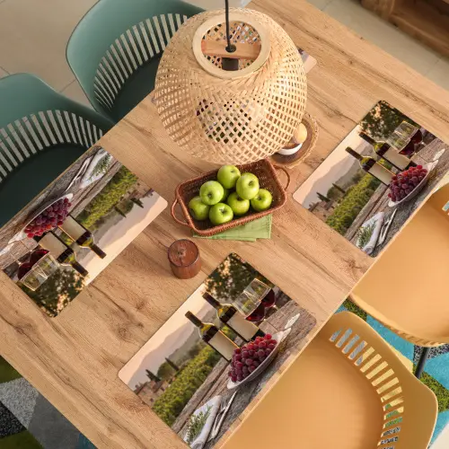 Wijn - Glazen - Druiven - Wijngaard Placemat vinyl groot -zzsfeer5_Kitchenyeah-website