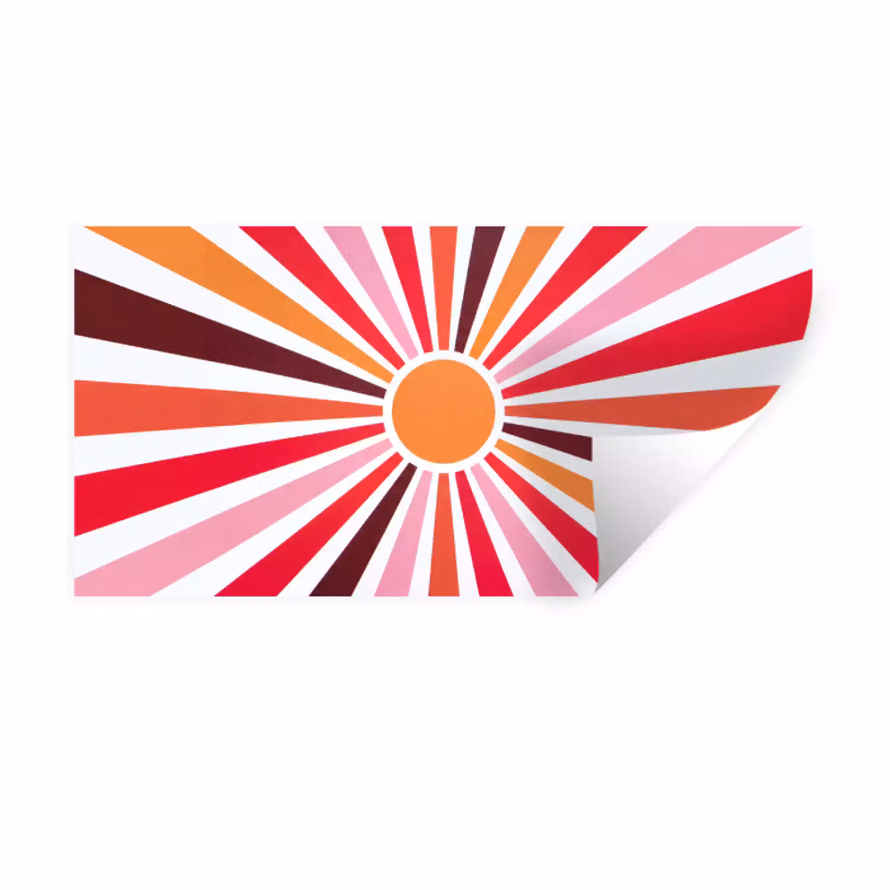 Zon - Stralen - Abstract - Kleurrijk Muursticker klein -3d