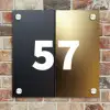 Half goud zwart - Traditioneel Naambord Vierkant klein -sfeer2
