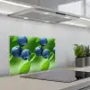 Bosbessen - Paars - Bladeren - Groen keuken achterwand spatscherm klein 900 -3d_schuin