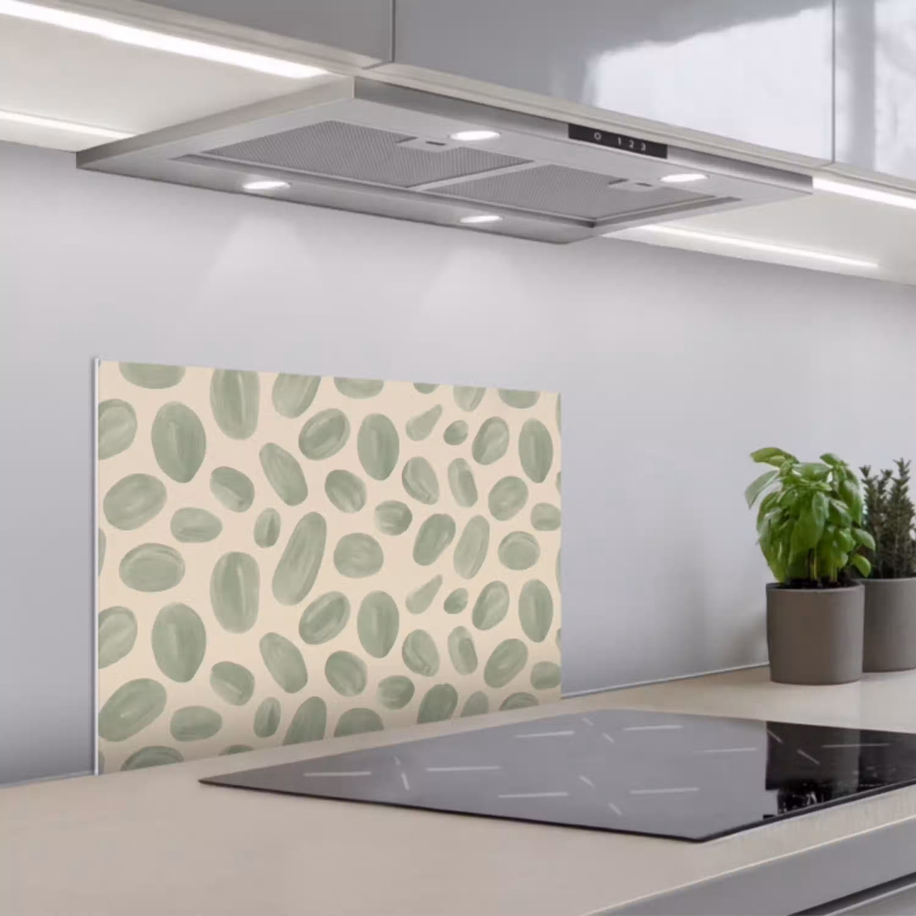 Abstract - Patroon - Organisch - Groen - Modern keuken achterwand spatscherm klein -3d_schuin