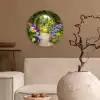 Doorkijk - Poort - Hortensia - Bloementuin Wandcirkel plexiglas klein -sfeer1