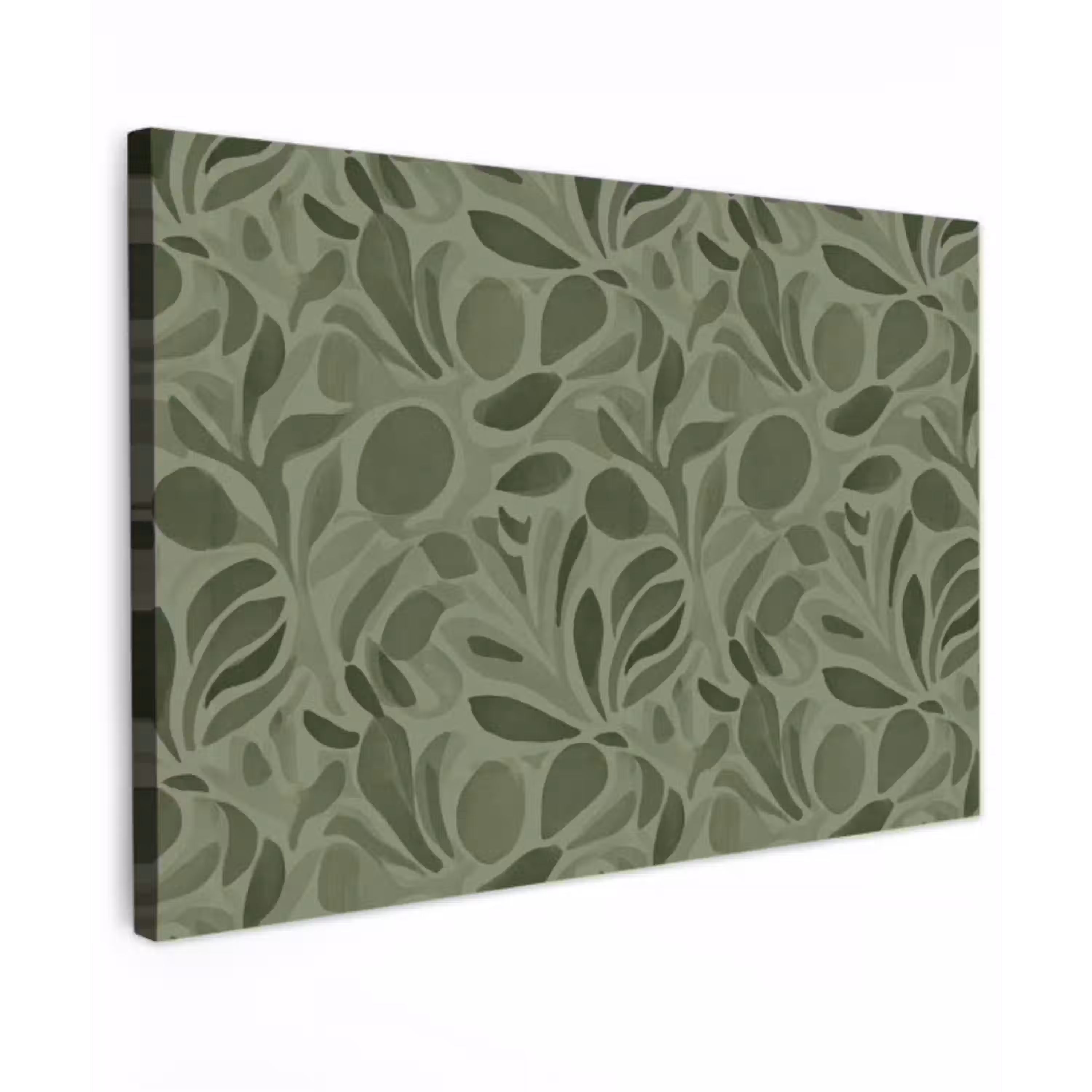 Sereen - Bladeren - Groen canvas 2cm klein 34 -z3d