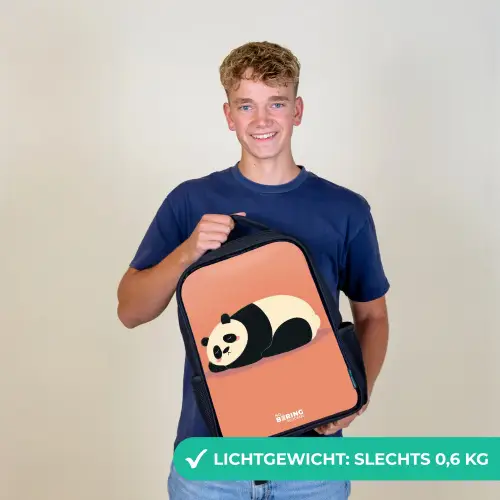 Panda - Slapen - Oranje Rugzak - Zwart middel -sfeer7_NL