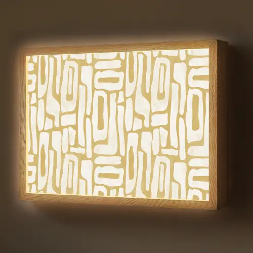 Zandkleur - Wit - Patroon Light Box met batterij (Wandlamp) middel 907 -z3d_website
