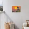 Grote Boeddha bij zonsondergang tuinposter los doek klein -sfeer8