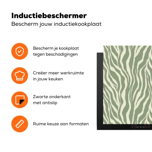 Zebra - Motief - Groen Inductie beschermer vinyl 3mm klein 276 -zzzzzzz-td-ups