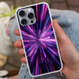 Lichtsnelheid - Ruimte - Roze - Paars Hoesje iPhone 16 Pro Max met koord klein -sfeer3