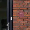 Donker oudroze - Klassiek Naambord Huisje klein -sfeer2