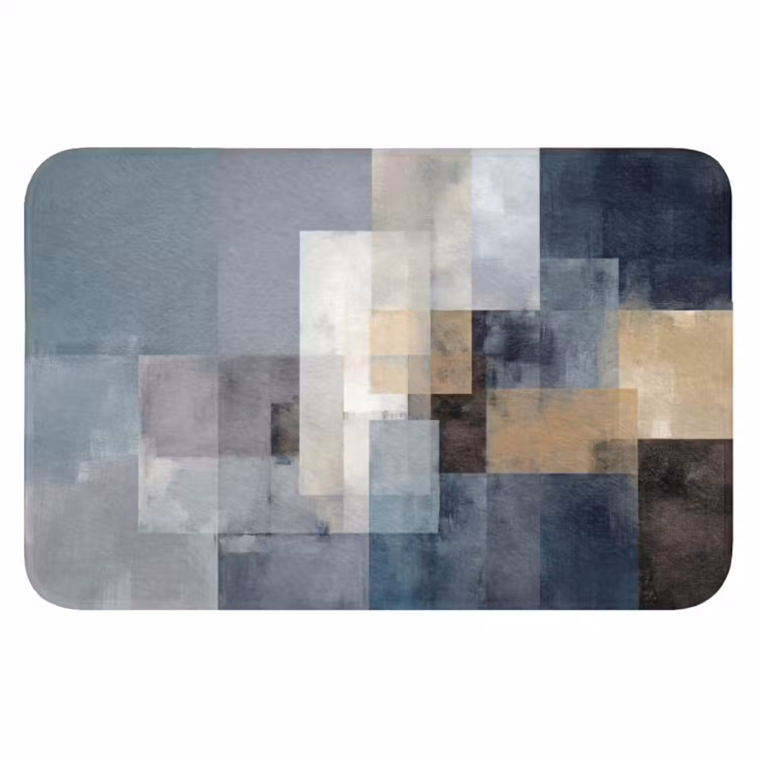Badmat - Rechthoeken - Abstract - Blauw