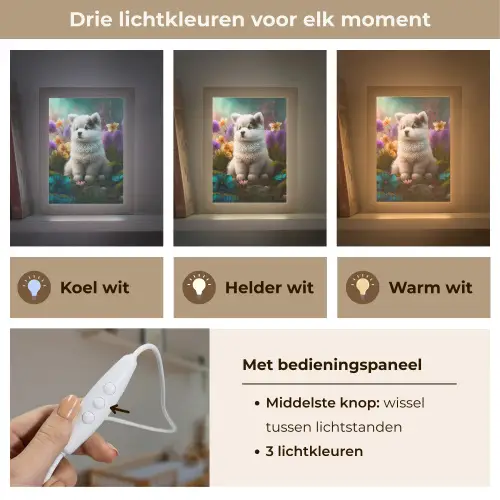 Puppy - Bloemen - Planten - Natuur - Husky Light Box met kabel klein -USP_lichtkleurNL