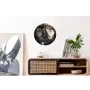 Vrouw - Bladgoud - Zwart - Goud - Luxe Wandcirkel aluminium klein -kantoor