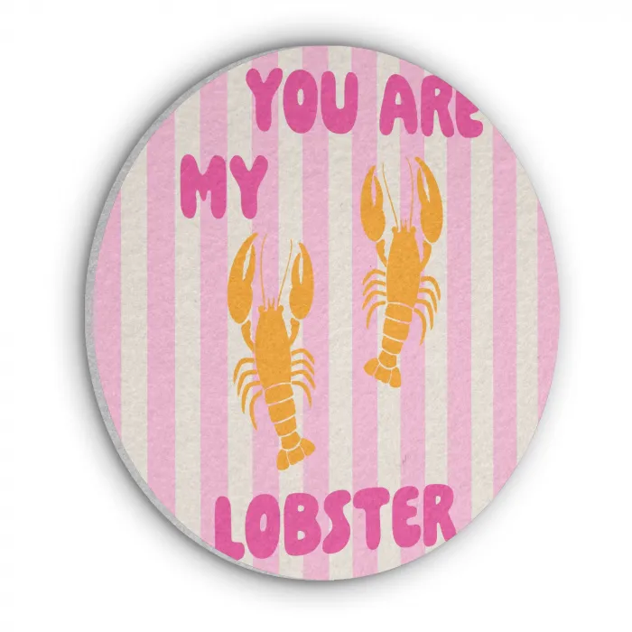 Lobster - Love - Valentijn Akoestische PET Vilt - Rond klein -3d