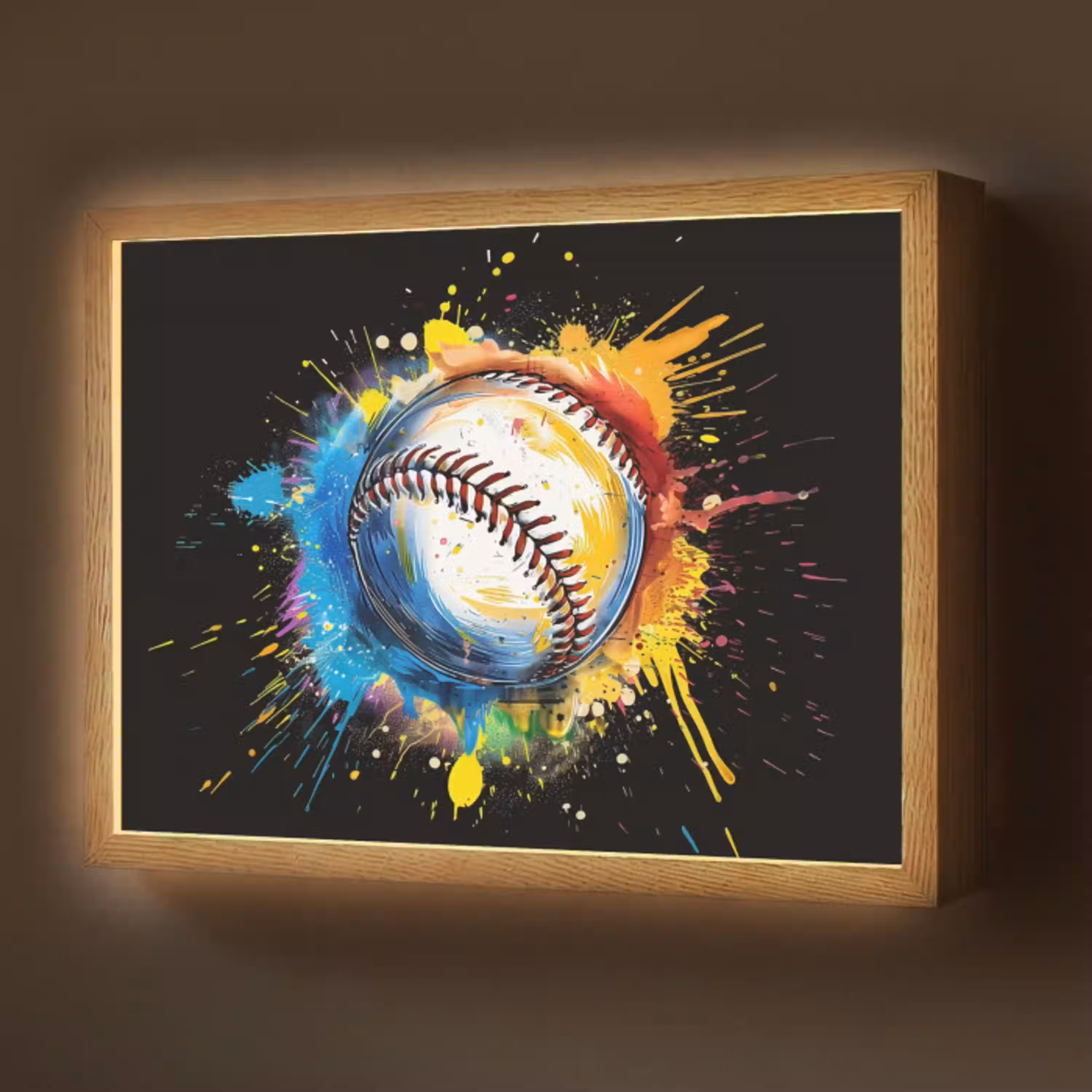 Graffiti - Sport - Baseball - Honkbal Light Box met batterij (Wandlamp) middel -z3d_website