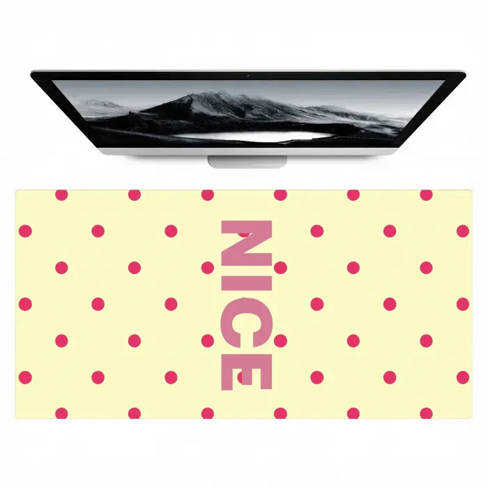 Nice - Stippen - Roze - Geel Muismat XXL klein -zzz3d