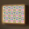 Retro - Kleuren - Patroon - Hartjes Light Box met batterij (Wandlamp) middel 907 -z3d_website