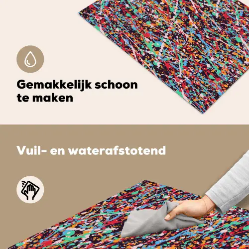 Spat - Abstract - Waterverf - Multi Inductie beschemer met haakjes klein 777 -ky-schoon-nl