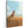 Vos - Gras - Wolken - Oranje Tuinposter op houten frame 2 cm dik klein -3d