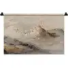 Berglandschap - Mist  - Penseelstreken Wandkleed katoen klein -zz3d