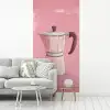 Roze - Mokkapot - Illustratie - Koffie fotobehang vinyl groot -woonkamer