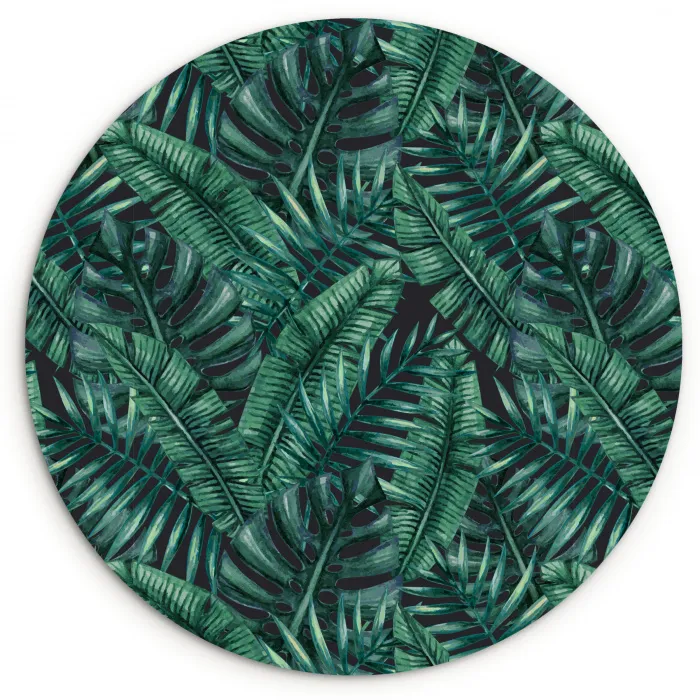 Jungle - Beplanting - Overlapping - Afsnijding Wandcirkel plexiglas klein 852 -3d