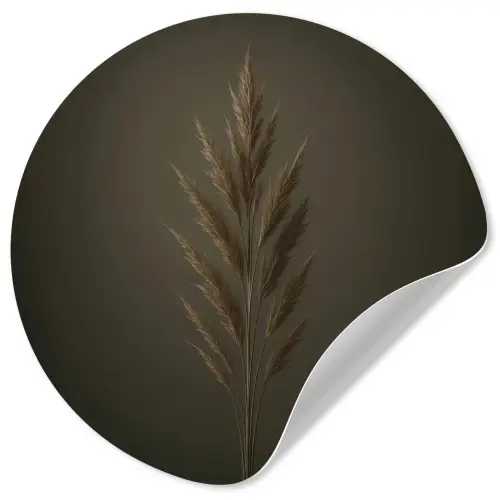 Tak - Pluimgras - Donkerbruin Wandcirkel behangsticker klein -3d