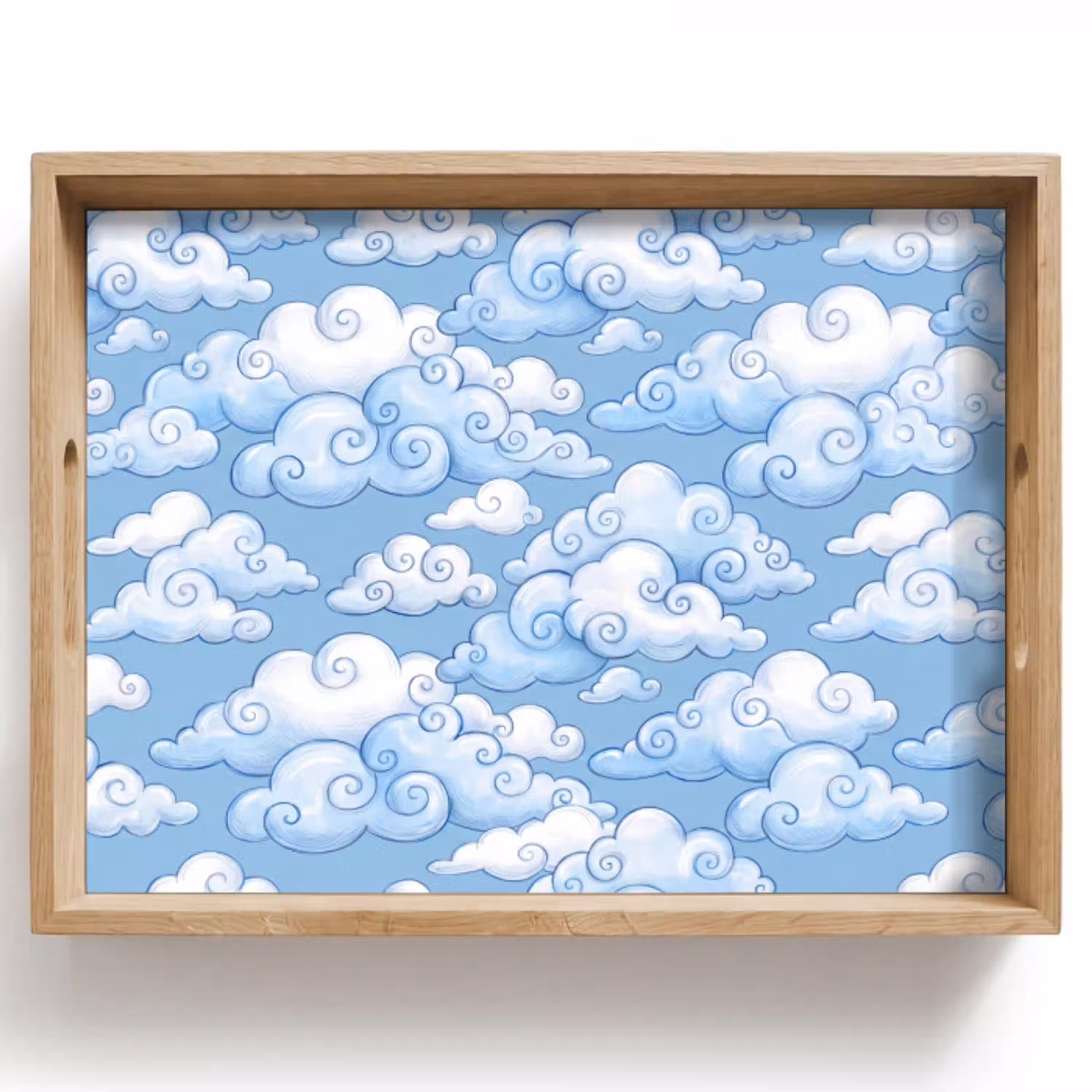 Wolken - Patroon - Hemel - Illustratie - Wit Dienblad Rechthoek middel -z3d_shopping