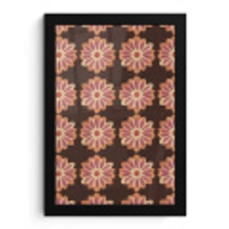 Bloemen - Patroon - Bruin fotolijst zwart zonder passe partout klein 224 -3d
