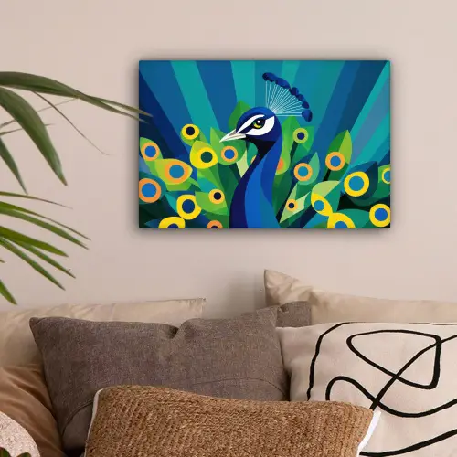 Pauw - Cirkels - Blauw canvas 2cm klein -sfeer1