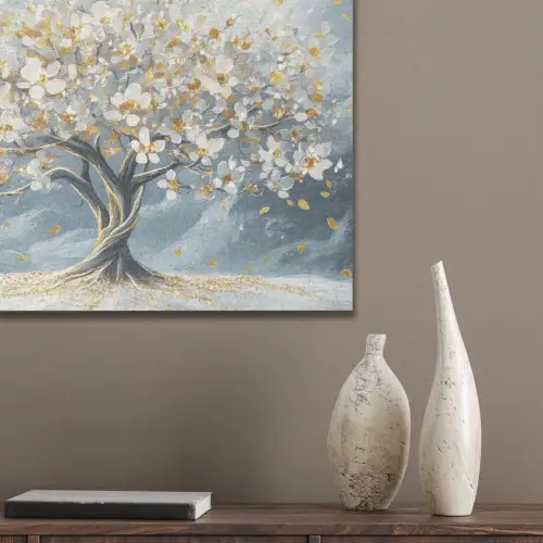 Boom - Winter - Levensboom - Modern - Goud PET vilt klein -sfeer6_closeup