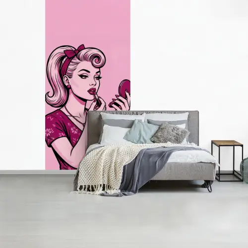 Vintage - Vrouw - Roze fotobehang vinyl groot -slaapkamer